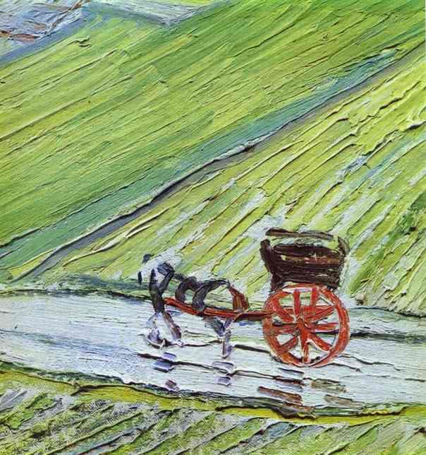 Vincent van Gogh A Road in Auvers after the Rain detail